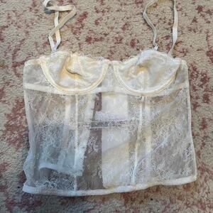Urban outfitters white cream lace bustier corset